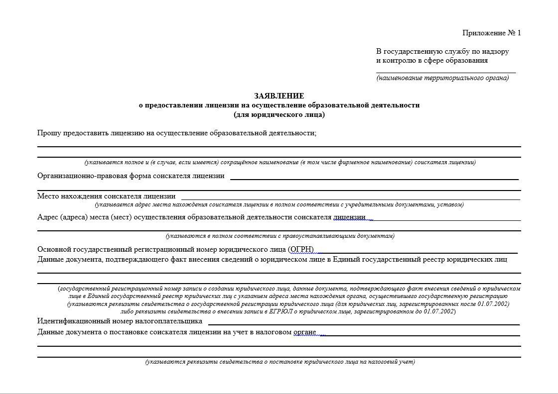 Перечень документов для лицензии на образовательную деятельность